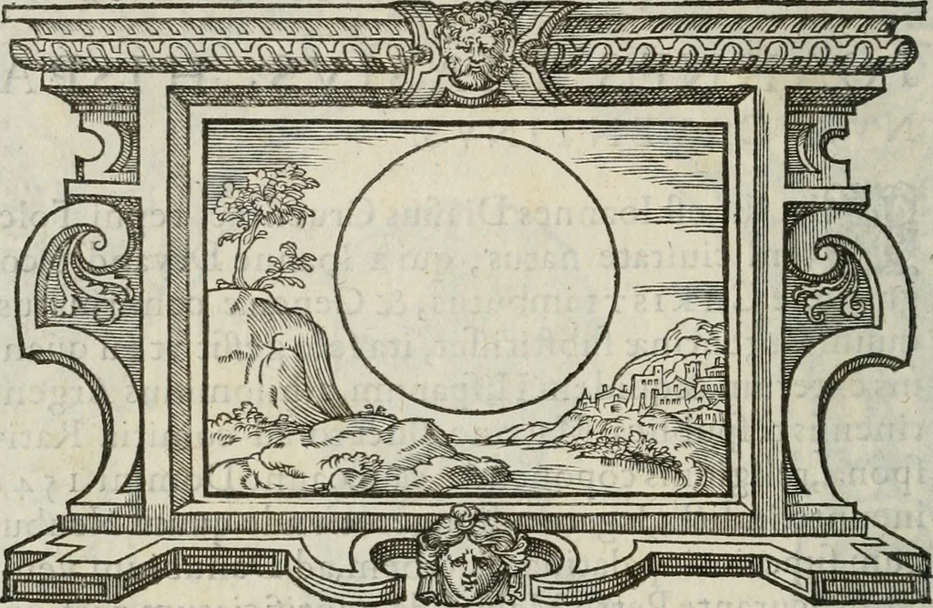 An illustration from Icones, id est, Verae imagines virorum doctrina simul et pietate illustrium, : quorum praecipuè ministerio partim bonarum literarum studia sunt restituta, partim vera religio in variis orbis Christiani regionibus, nostra patrúmque memoria fuit instaurata : additis eorundem vitae & operae descriptionibus, quibus adiectae sunt nonnullae picturae quas emblemata vocant., 1580, leaf 275