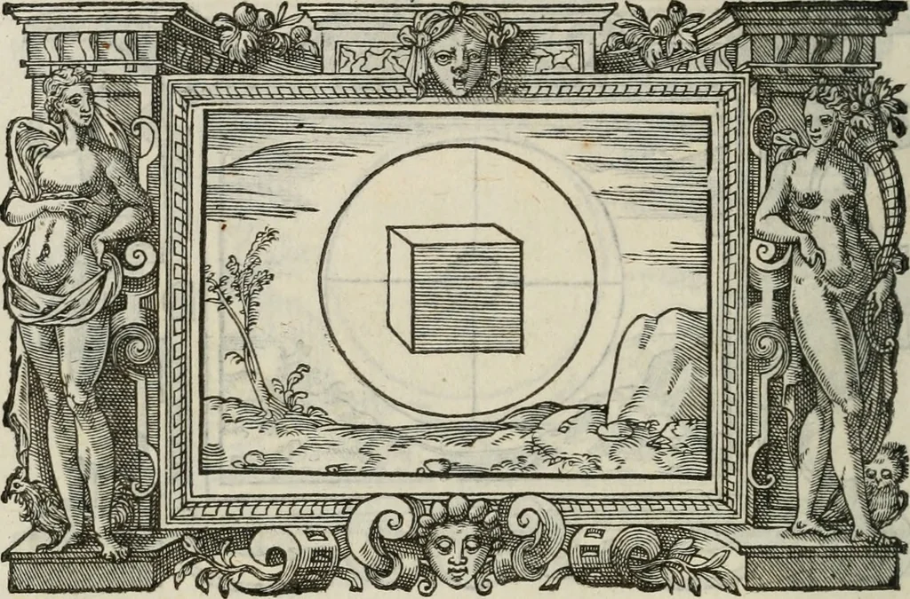 An illustration from Icones, id est, Verae imagines virorum doctrina simul et pietate illustrium, : quorum praecipuè ministerio partim bonarum literarum studia sunt restituta, partim vera religio in variis orbis Christiani regionibus, nostra patrúmque memoria fuit instaurata : additis eorundem vitae & operae descriptionibus, quibus adiectae sunt nonnullae picturae quas emblemata vocant., 1580, leaf 277