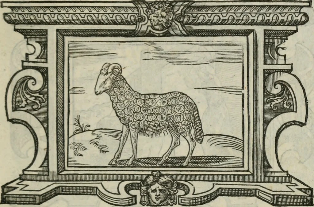 An illustration from Icones, id est, Verae imagines virorum doctrina simul et pietate illustrium, : quorum praecipuè ministerio partim bonarum literarum studia sunt restituta, partim vera religio in variis orbis Christiani regionibus, nostra patrúmque memoria fuit instaurata : additis eorundem vitae & operae descriptionibus, quibus adiectae sunt nonnullae picturae quas emblemata vocant., 1580, leaf 278