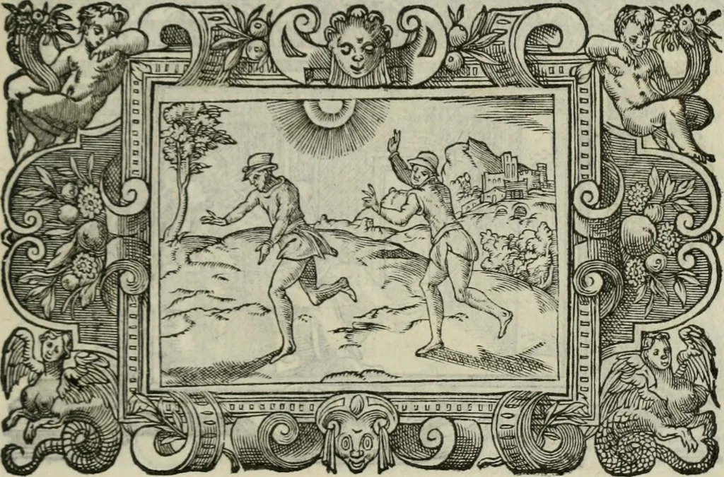 An illustration from Icones, id est, Verae imagines virorum doctrina simul et pietate illustrium, : quorum praecipuè ministerio partim bonarum literarum studia sunt restituta, partim vera religio in variis orbis Christiani regionibus, nostra patrúmque memoria fuit instaurata : additis eorundem vitae & operae descriptionibus, quibus adiectae sunt nonnullae picturae quas emblemata vocant., 1580, leaf 288