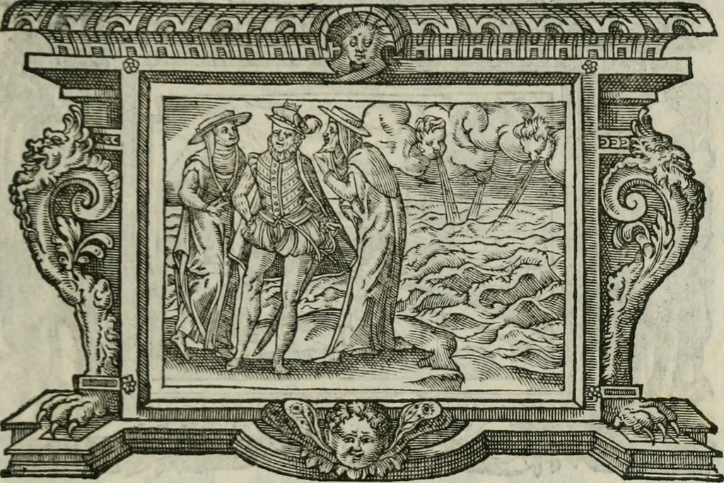 An illustration from Icones, id est, Verae imagines virorum doctrina simul et pietate illustrium, : quorum praecipuè ministerio partim bonarum literarum studia sunt restituta, partim vera religio in variis orbis Christiani regionibus, nostra patrúmque memoria fuit instaurata : additis eorundem vitae & operae descriptionibus, quibus adiectae sunt nonnullae picturae quas emblemata vocant., 1580, leaf 298