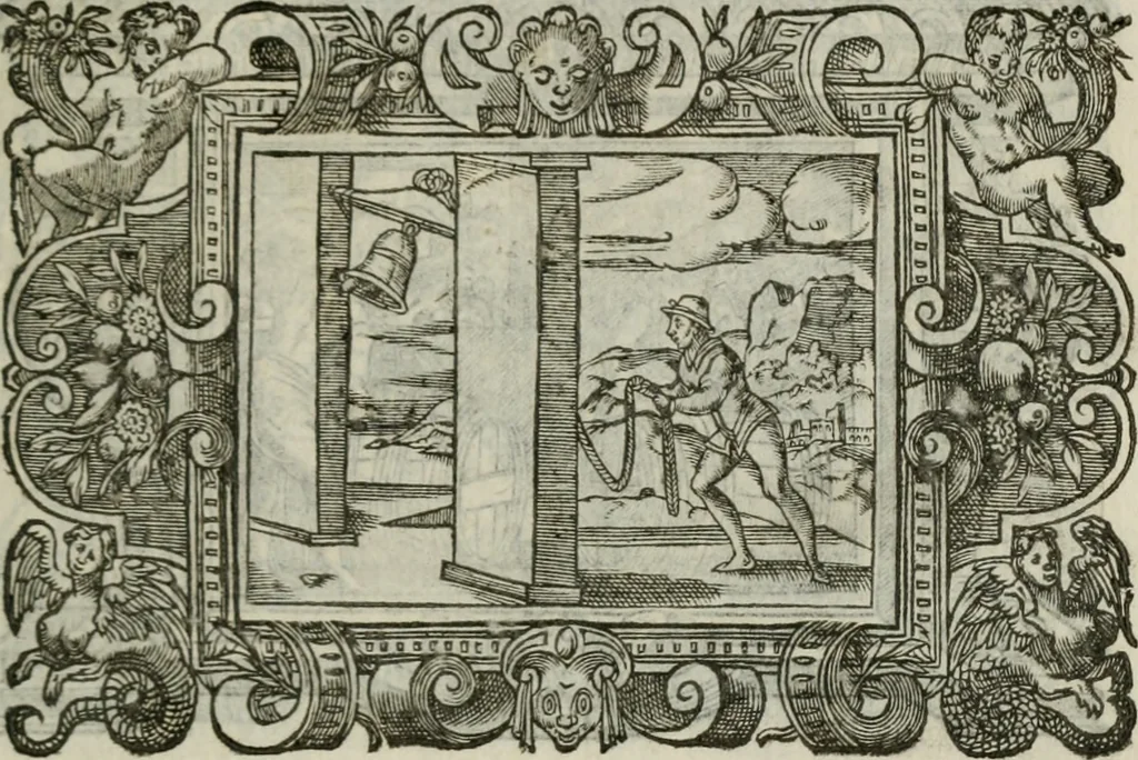 An illustration from Icones, id est, Verae imagines virorum doctrina simul et pietate illustrium, : quorum praecipuè ministerio partim bonarum literarum studia sunt restituta, partim vera religio in variis orbis Christiani regionibus, nostra patrúmque memoria fuit instaurata : additis eorundem vitae & operae descriptionibus, quibus adiectae sunt nonnullae picturae quas emblemata vocant., 1580, leaf 304