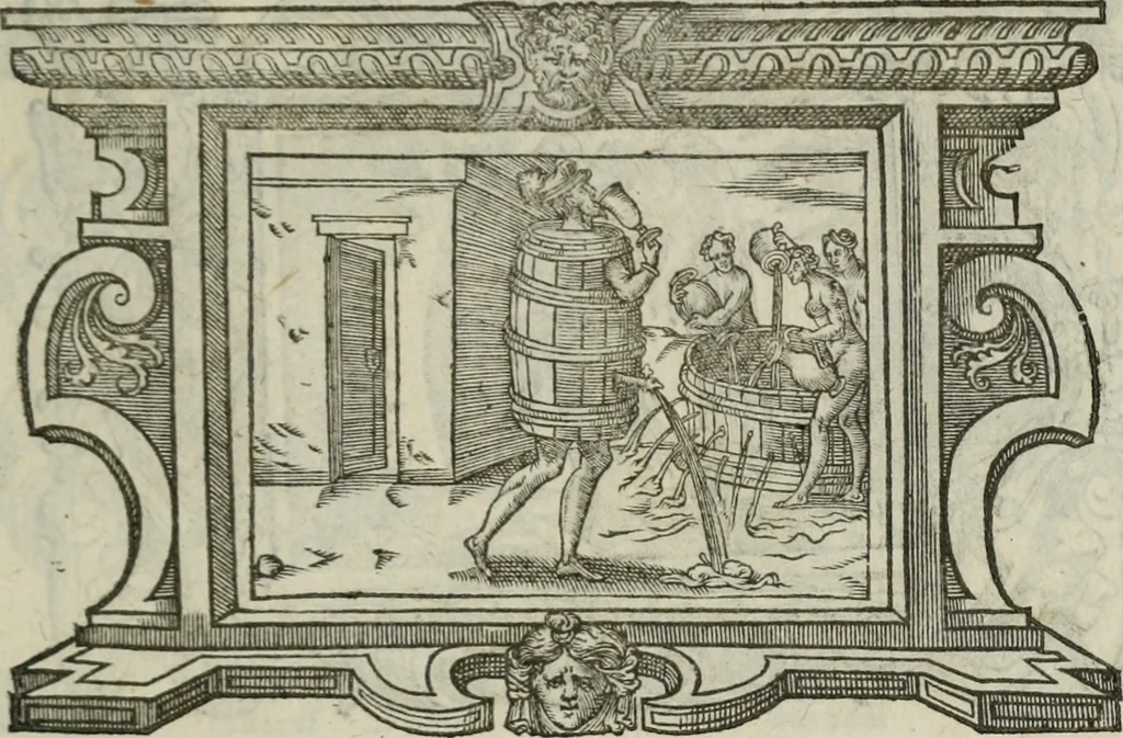 An illustration from Icones, id est, Verae imagines virorum doctrina simul et pietate illustrium, : quorum praecipuè ministerio partim bonarum literarum studia sunt restituta, partim vera religio in variis orbis Christiani regionibus, nostra patrúmque memoria fuit instaurata : additis eorundem vitae & operae descriptionibus, quibus adiectae sunt nonnullae picturae quas emblemata vocant., 1580, leaf 312