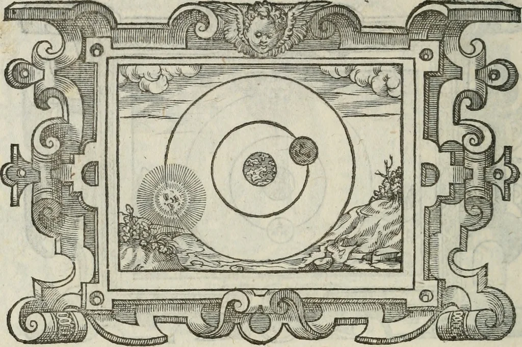 An illustration from Icones, id est, Verae imagines virorum doctrina simul et pietate illustrium, : quorum praecipuè ministerio partim bonarum literarum studia sunt restituta, partim vera religio in variis orbis Christiani regionibus, nostra patrúmque memoria fuit instaurata : additis eorundem vitae & operae descriptionibus, quibus adiectae sunt nonnullae picturae quas emblemata vocant., 1580, leaf 315