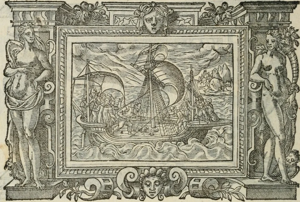An illustration from Icones, id est, Verae imagines virorum doctrina simul et pietate illustrium, : quorum praecipuè ministerio partim bonarum literarum studia sunt restituta, partim vera religio in variis orbis Christiani regionibus, nostra patrúmque memoria fuit instaurata : additis eorundem vitae & operae descriptionibus, quibus adiectae sunt nonnullae picturae quas emblemata vocant., 1580, leaf 317