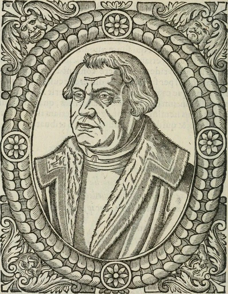 An illustration from Icones, id est, Verae imagines virorum doctrina simul et pietate illustrium, : quorum praecipuè ministerio partim bonarum literarum studia sunt restituta, partim vera religio in variis orbis Christiani regionibus, nostra patrúmque memoria fuit instaurata : additis eorundem vitae & operae descriptionibus, quibus adiectae sunt nonnullae picturae quas emblemata vocant., 1580, leaf 35