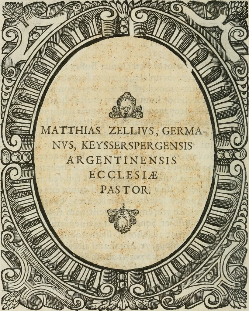 An illustration from Icones, id est, Verae imagines virorum doctrina simul et pietate illustrium, : quorum praecipuè ministerio partim bonarum literarum studia sunt restituta, partim vera religio in variis orbis Christiani regionibus, nostra patrúmque memoria fuit instaurata : additis eorundem vitae & operae descriptionibus, quibus adiectae sunt nonnullae picturae quas emblemata vocant., 1580, leaf 59