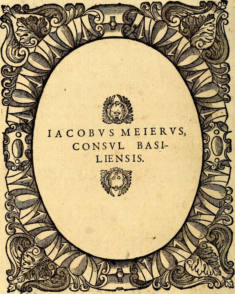 An illustration from Icones, id est verae imagines virorum doctrina simul et pietate illustrium, quorum praecipuè ministerio partim bonarum literarum studia sunt restituta, partim vera religio in variis orbis Christiani regionibus, nostra patrúmque memoria fuit instaurata: additis eorundem vitae & operae descriptionibus, quibus adiectae sunt nonnullae picturae quas emblemata vocant, 1580, leaf 109