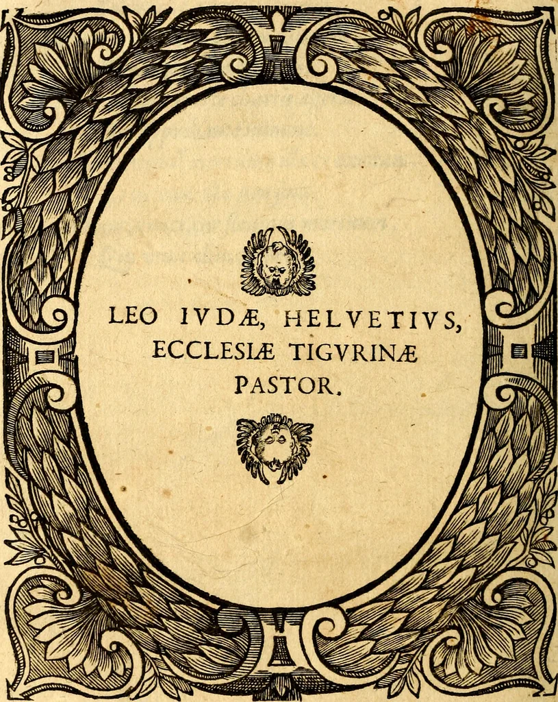 An illustration from Icones, id est verae imagines virorum doctrina simul et pietate illustrium, quorum praecipuè ministerio partim bonarum literarum studia sunt restituta, partim vera religio in variis orbis Christiani regionibus, nostra patrúmque memoria fuit instaurata: additis eorundem vitae & operae descriptionibus, quibus adiectae sunt nonnullae picturae quas emblemata vocant, 1580, leaf 117