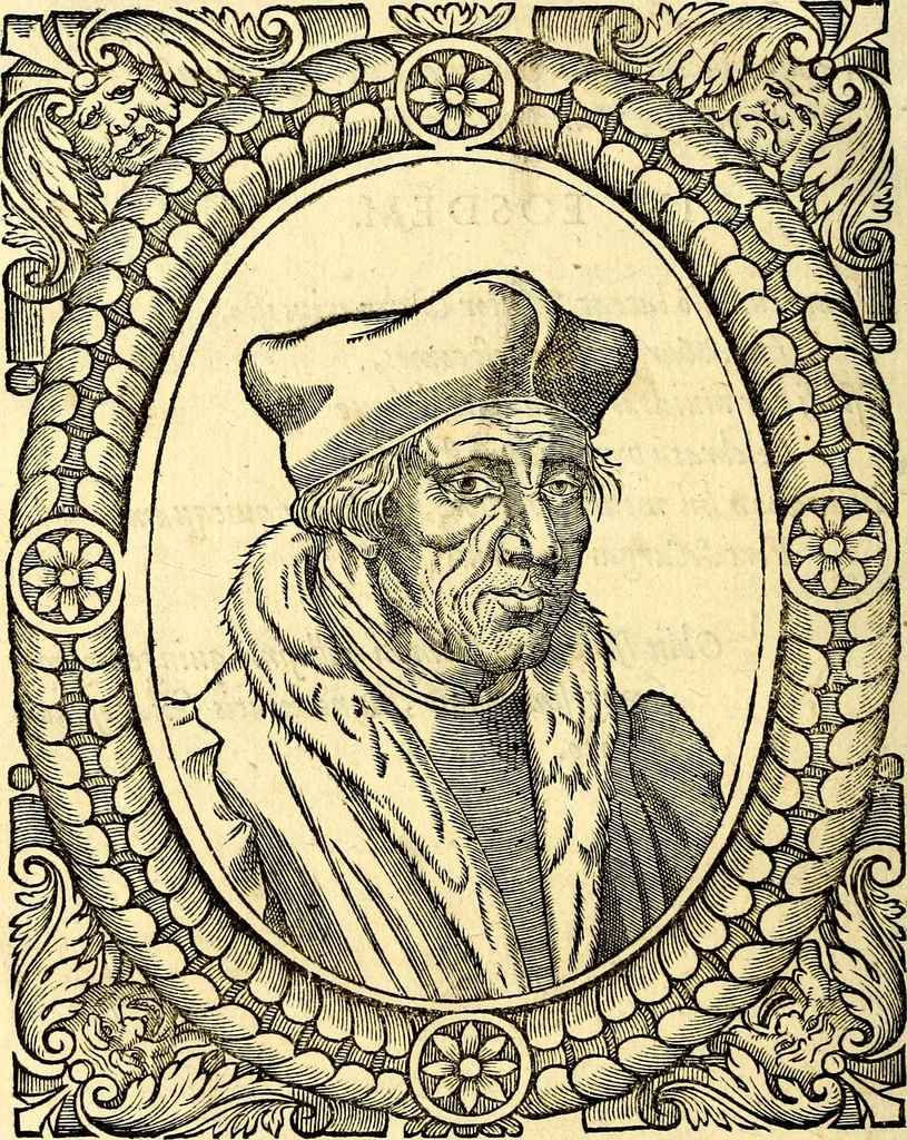 An illustration from Icones, id est verae imagines virorum doctrina simul et pietate illustrium, quorum praecipuè ministerio partim bonarum literarum studia sunt restituta, partim vera religio in variis orbis Christiani regionibus, nostra patrúmque memoria fuit instaurata: additis eorundem vitae & operae descriptionibus, quibus adiectae sunt nonnullae picturae quas emblemata vocant, 1580, leaf 177