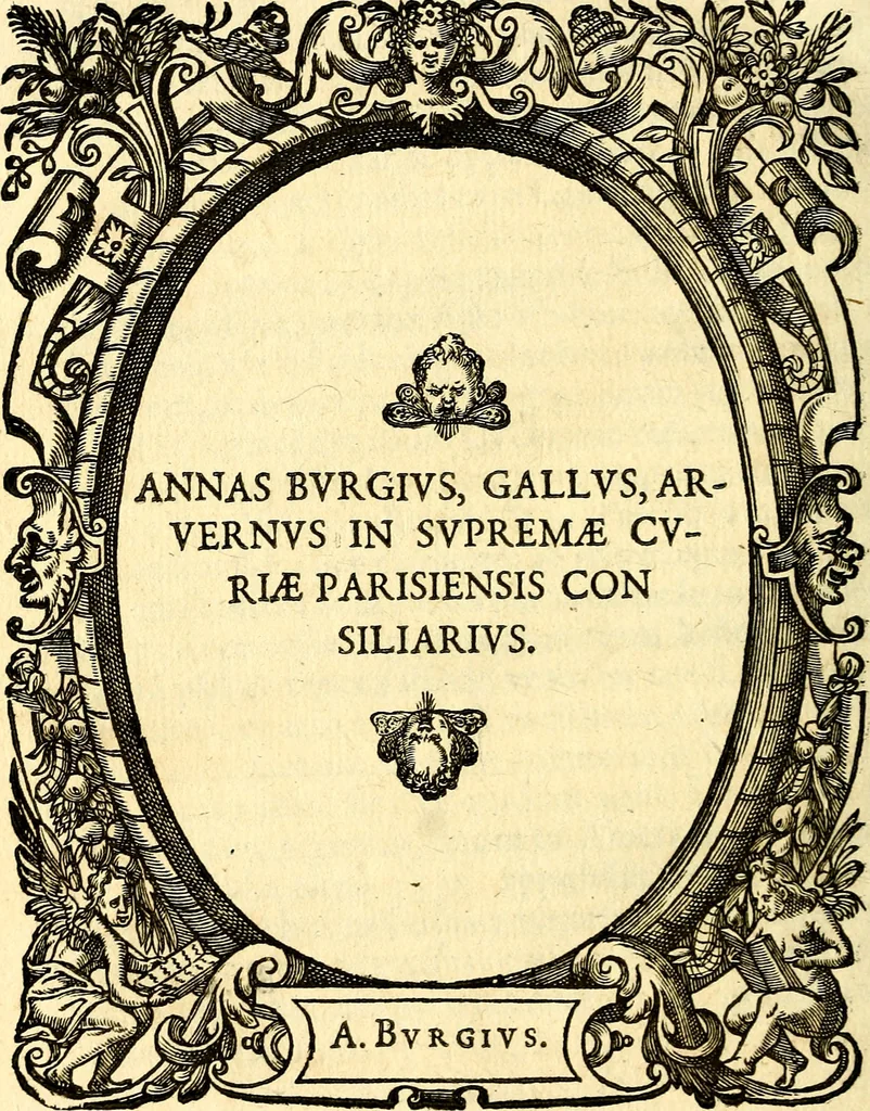 An illustration from Icones, id est verae imagines virorum doctrina simul et pietate illustrium, quorum praecipuè ministerio partim bonarum literarum studia sunt restituta, partim vera religio in variis orbis Christiani regionibus, nostra patrúmque memoria fuit instaurata: additis eorundem vitae & operae descriptionibus, quibus adiectae sunt nonnullae picturae quas emblemata vocant, 1580, leaf 205