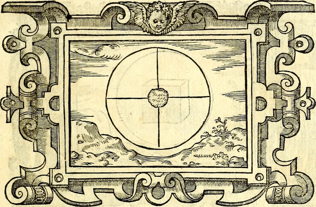 An illustration from Icones, id est verae imagines virorum doctrina simul et pietate illustrium, quorum praecipuè ministerio partim bonarum literarum studia sunt restituta, partim vera religio in variis orbis Christiani regionibus, nostra patrúmque memoria fuit instaurata: additis eorundem vitae & operae descriptionibus, quibus adiectae sunt nonnullae picturae quas emblemata vocant, 1580, leaf 274