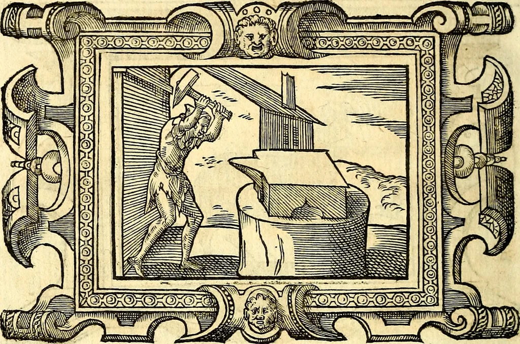 An illustration from Icones, id est verae imagines virorum doctrina simul et pietate illustrium, quorum praecipuè ministerio partim bonarum literarum studia sunt restituta, partim vera religio in variis orbis Christiani regionibus, nostra patrúmque memoria fuit instaurata: additis eorundem vitae & operae descriptionibus, quibus adiectae sunt nonnullae picturae quas emblemata vocant, 1580, leaf 277