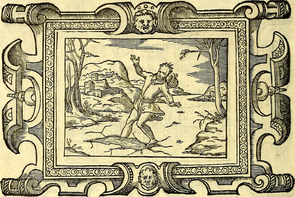 An illustration from Icones, id est verae imagines virorum doctrina simul et pietate illustrium, quorum praecipuè ministerio partim bonarum literarum studia sunt restituta, partim vera religio in variis orbis Christiani regionibus, nostra patrúmque memoria fuit instaurata: additis eorundem vitae & operae descriptionibus, quibus adiectae sunt nonnullae picturae quas emblemata vocant, 1580, leaf 291