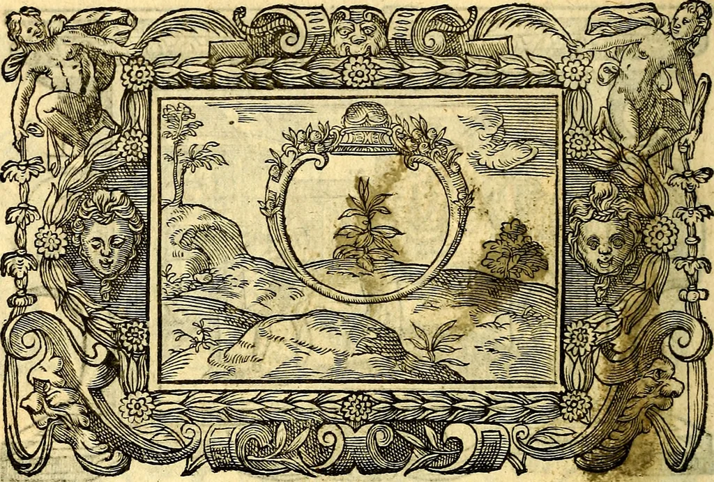 An illustration from Icones, id est verae imagines virorum doctrina simul et pietate illustrium, quorum praecipuè ministerio partim bonarum literarum studia sunt restituta, partim vera religio in variis orbis Christiani regionibus, nostra patrúmque memoria fuit instaurata: additis eorundem vitae & operae descriptionibus, quibus adiectae sunt nonnullae picturae quas emblemata vocant, 1580, leaf 293