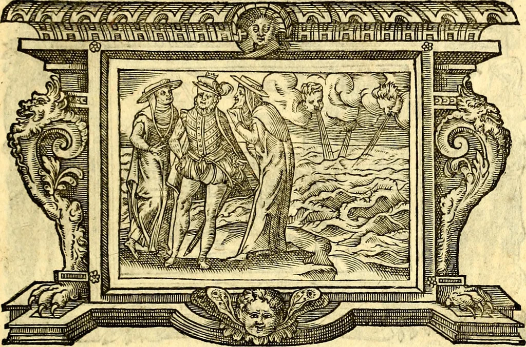 An illustration from Icones, id est verae imagines virorum doctrina simul et pietate illustrium, quorum praecipuè ministerio partim bonarum literarum studia sunt restituta, partim vera religio in variis orbis Christiani regionibus, nostra patrúmque memoria fuit instaurata: additis eorundem vitae & operae descriptionibus, quibus adiectae sunt nonnullae picturae quas emblemata vocant, 1580, leaf 296