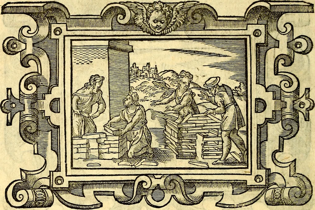 An illustration from Icones, id est verae imagines virorum doctrina simul et pietate illustrium, quorum praecipuè ministerio partim bonarum literarum studia sunt restituta, partim vera religio in variis orbis Christiani regionibus, nostra patrúmque memoria fuit instaurata: additis eorundem vitae & operae descriptionibus, quibus adiectae sunt nonnullae picturae quas emblemata vocant, 1580, leaf 299