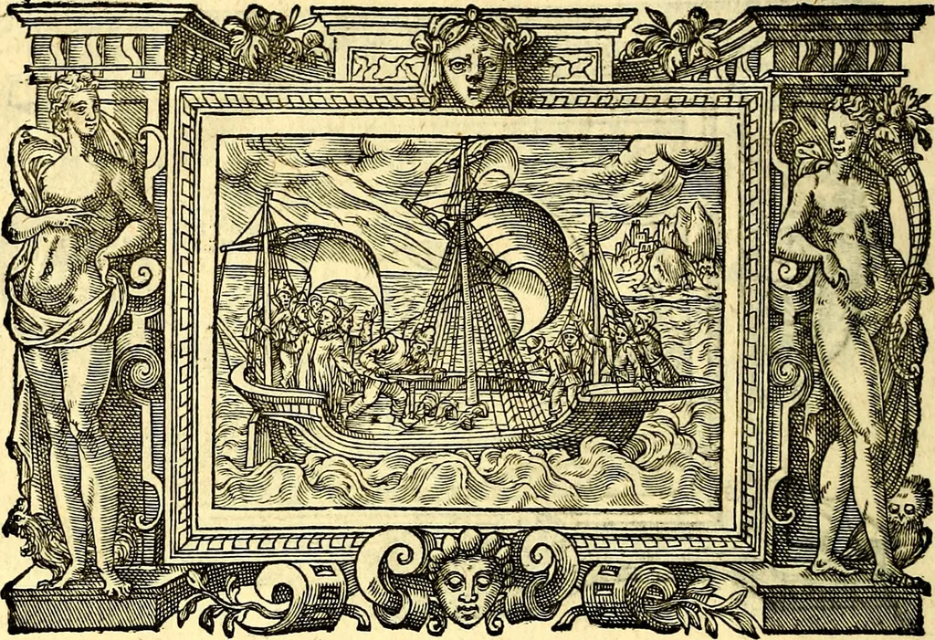 An illustration from Icones, id est verae imagines virorum doctrina simul et pietate illustrium, quorum praecipuè ministerio partim bonarum literarum studia sunt restituta, partim vera religio in variis orbis Christiani regionibus, nostra patrúmque memoria fuit instaurata: additis eorundem vitae & operae descriptionibus, quibus adiectae sunt nonnullae picturae quas emblemata vocant, 1580, leaf 315
