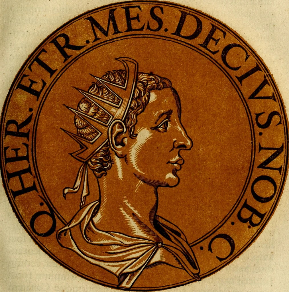 An illustration from Icones imperatorvm romanorvm, ex priscis numismatibus ad viuum delineatae, & breui narratione historicâ, 1645, leaf 102