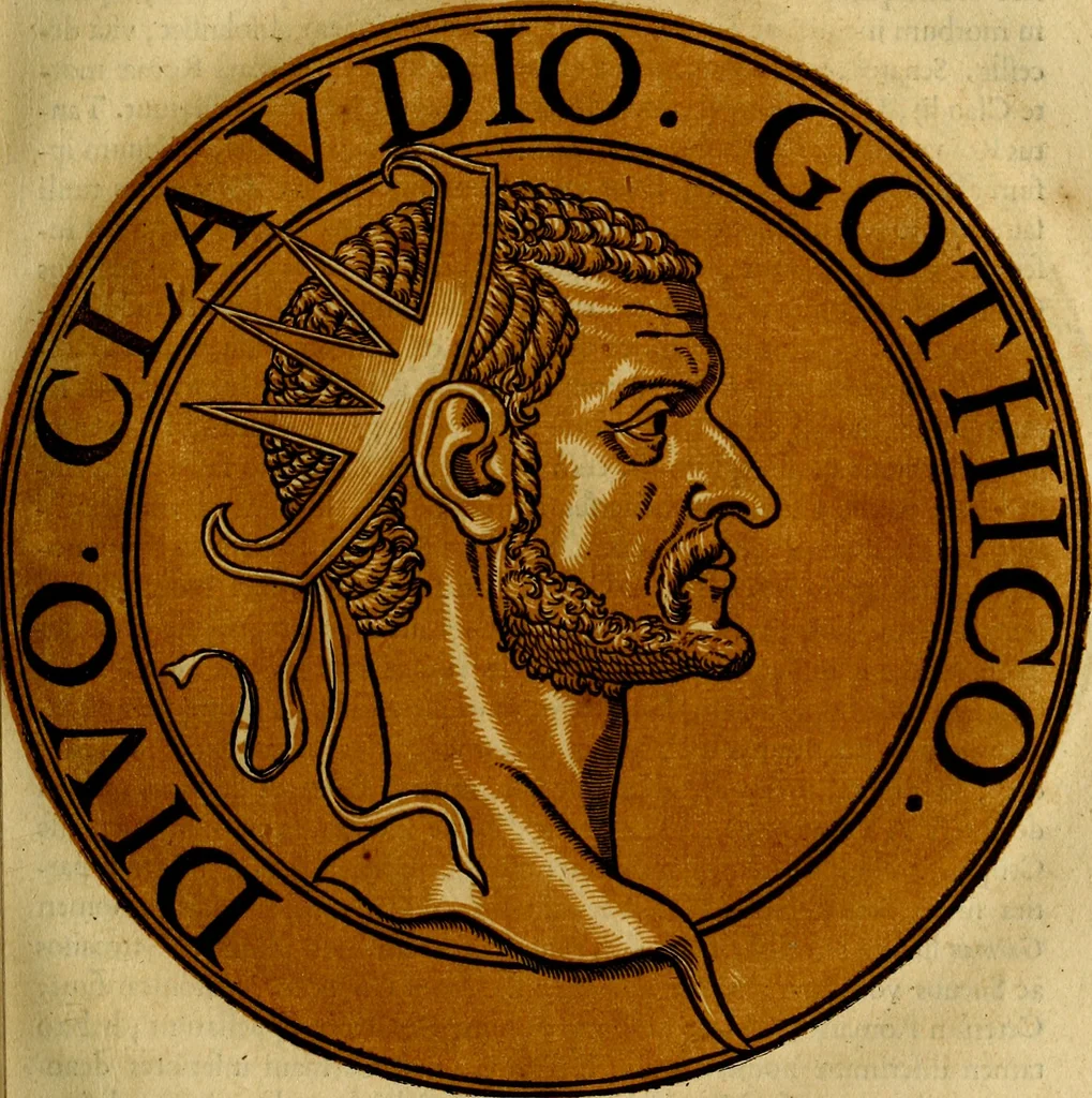 An illustration from Icones imperatorvm romanorvm, ex priscis numismatibus ad viuum delineatae, & breui narratione historicâ, 1645, leaf 118
