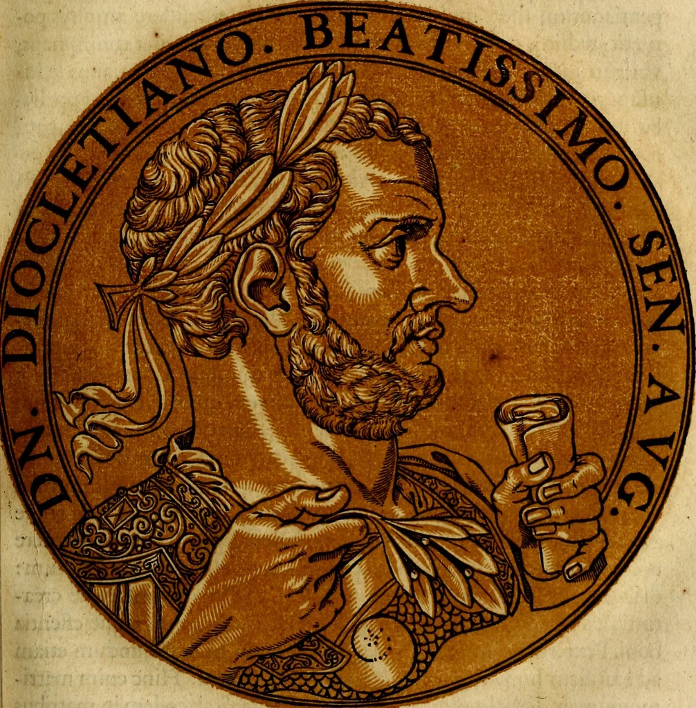 An illustration from Icones imperatorvm romanorvm, ex priscis numismatibus ad viuum delineatae, & breui narratione historicâ, 1645, leaf 136