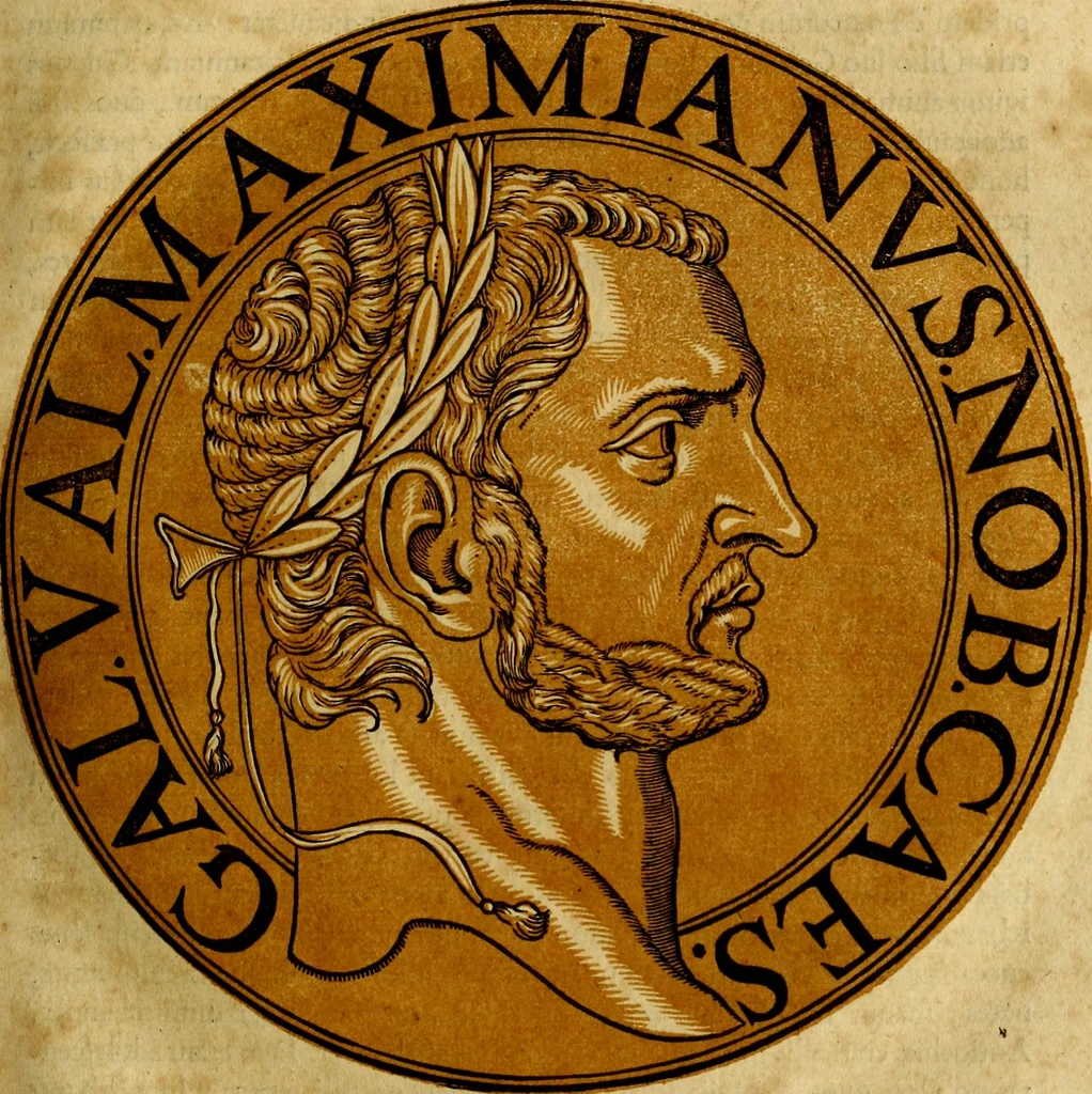 An illustration from Icones imperatorvm romanorvm, ex priscis numismatibus ad viuum delineatae, & breui narratione historicâ, 1645, leaf 142