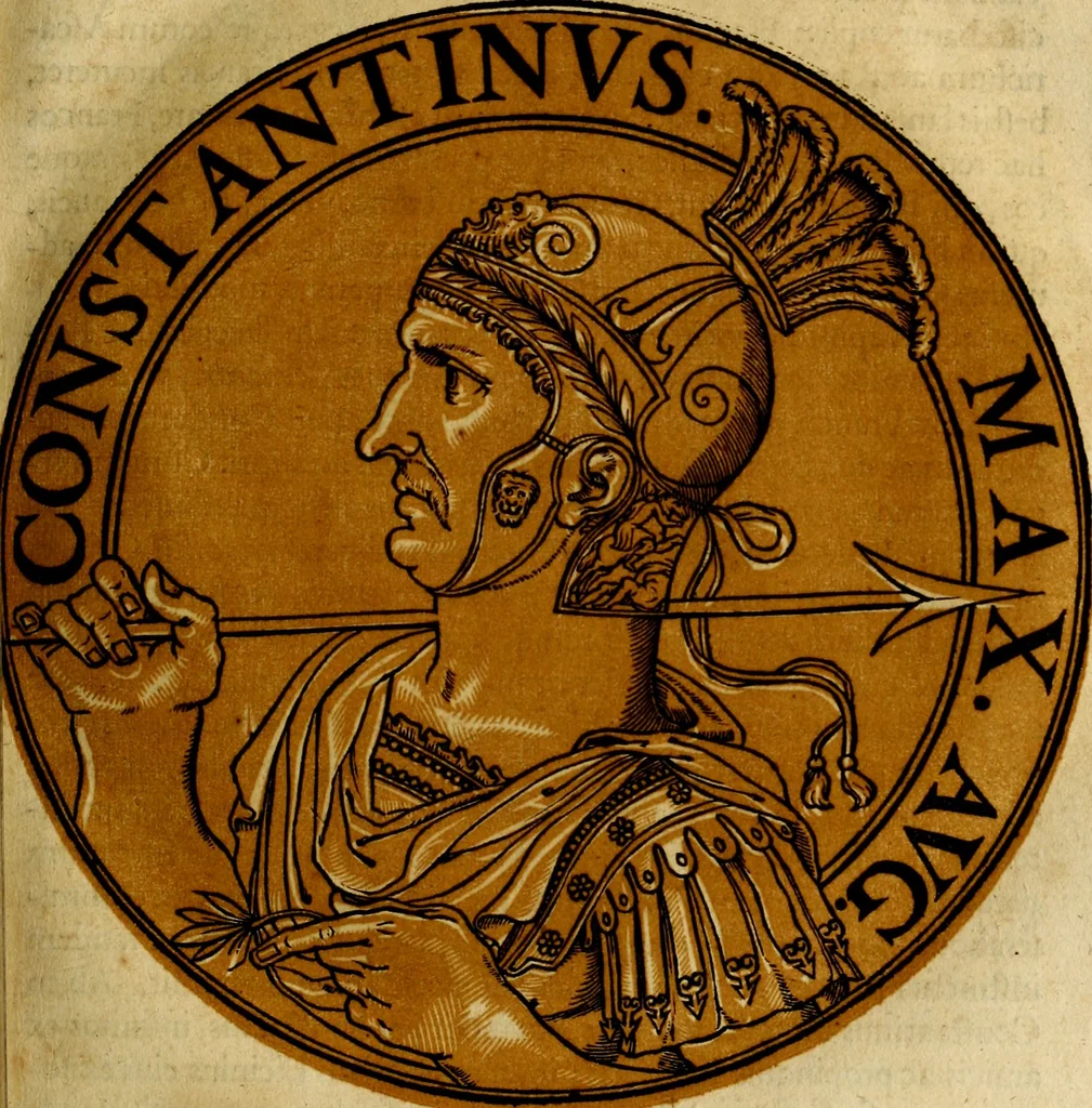 An illustration from Icones imperatorvm romanorvm, ex priscis numismatibus ad viuum delineatae, & breui narratione historicâ, 1645, leaf 154