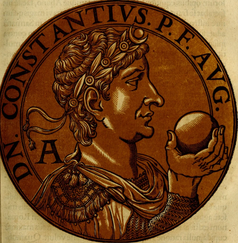An illustration from Icones imperatorvm romanorvm, ex priscis numismatibus ad viuum delineatae, & breui narratione historicâ, 1645, leaf 158