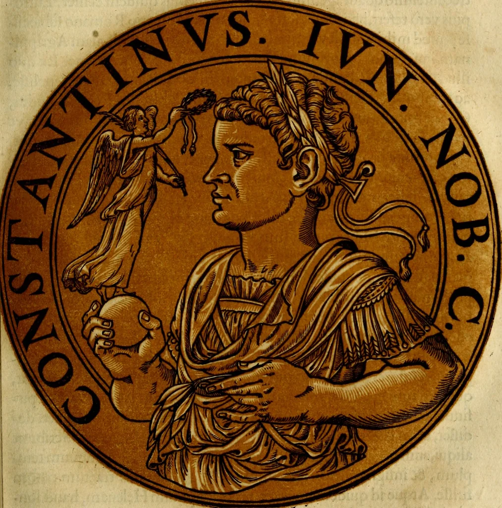 An illustration from Icones imperatorvm romanorvm, ex priscis numismatibus ad viuum delineatae, & breui narratione historicâ, 1645, leaf 160