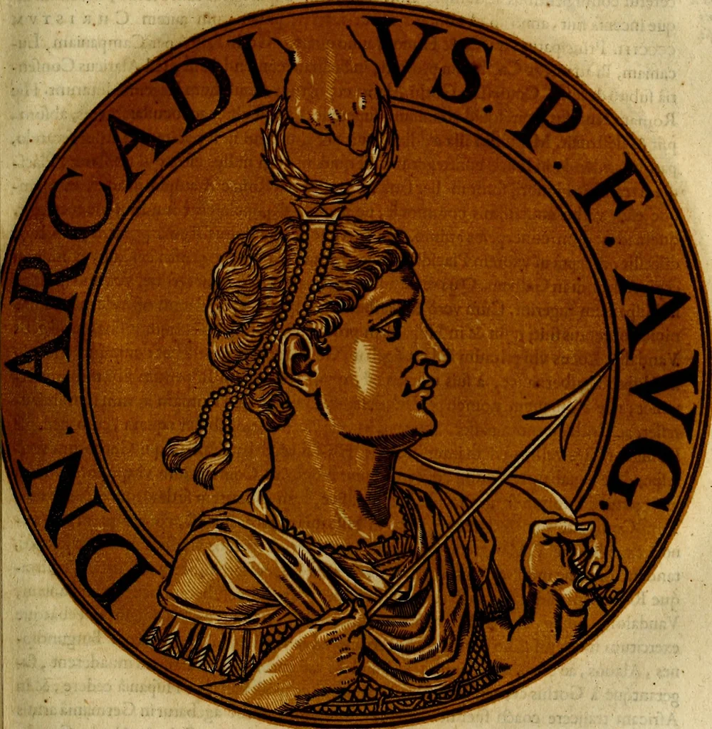 An illustration from Icones imperatorvm romanorvm, ex priscis numismatibus ad viuum delineatae, & breui narratione historicâ, 1645, leaf 184