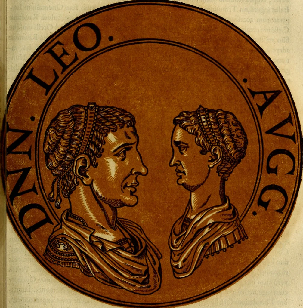 An illustration from Icones imperatorvm romanorvm, ex priscis numismatibus ad viuum delineatae, & breui narratione historicâ, 1645, leaf 194