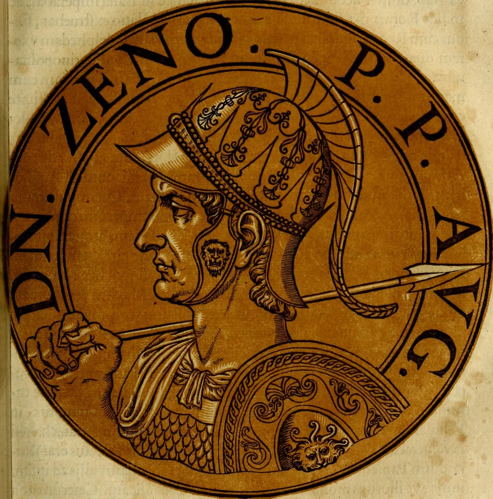 An illustration from Icones imperatorvm romanorvm, ex priscis numismatibus ad viuum delineatae, & breui narratione historicâ, 1645, leaf 196