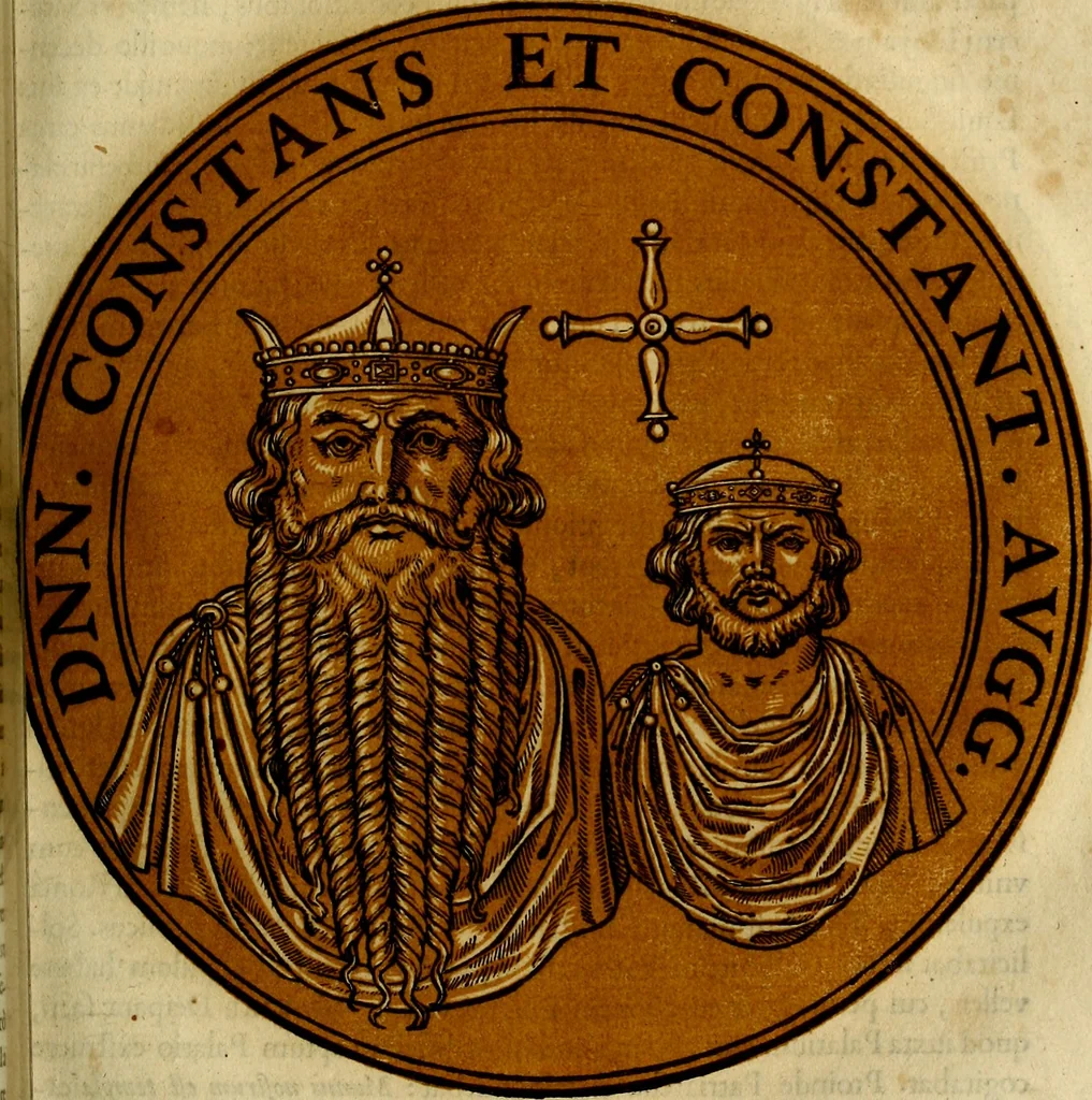 An illustration from Icones imperatorvm romanorvm, ex priscis numismatibus ad viuum delineatae, & breui narratione historicâ, 1645, leaf 216