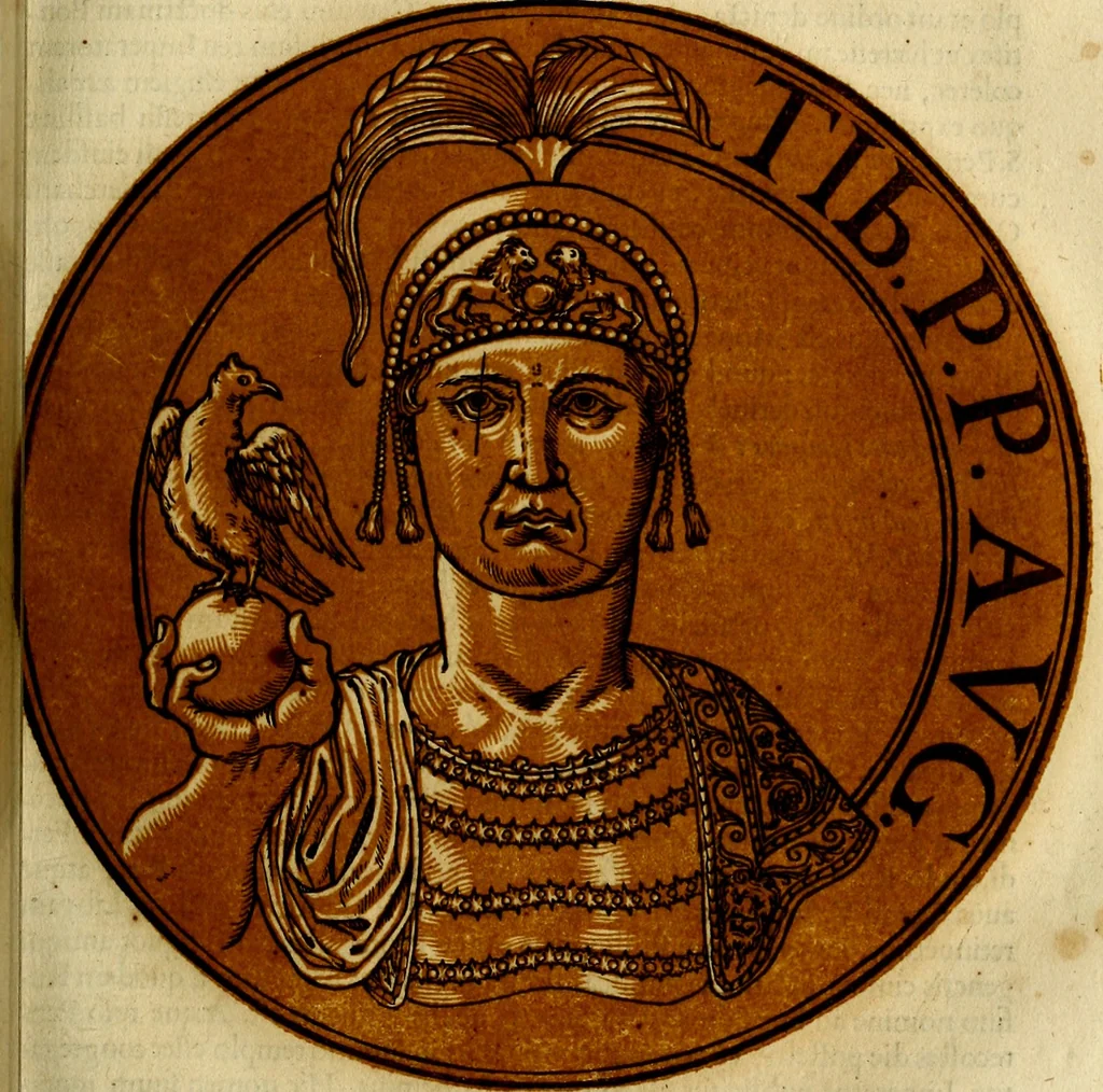 An illustration from Icones imperatorvm romanorvm, ex priscis numismatibus ad viuum delineatae, & breui narratione historicâ, 1645, leaf 222