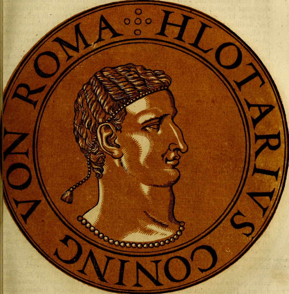 An illustration from Icones imperatorvm romanorvm, ex priscis numismatibus ad viuum delineatae, & breui narratione historicâ, 1645, leaf 244