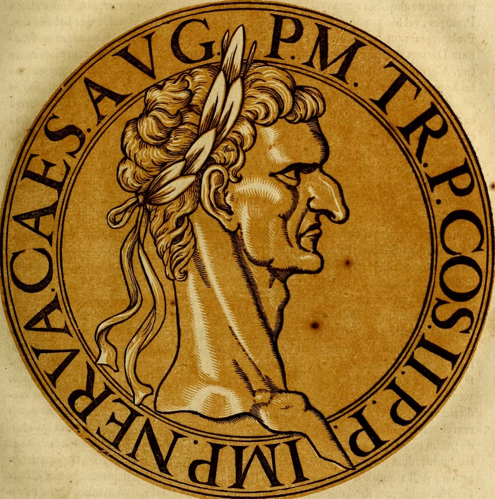 An illustration from Icones imperatorvm romanorvm, ex priscis numismatibus ad viuum delineatae, & breui narratione historicâ, 1645, leaf 46