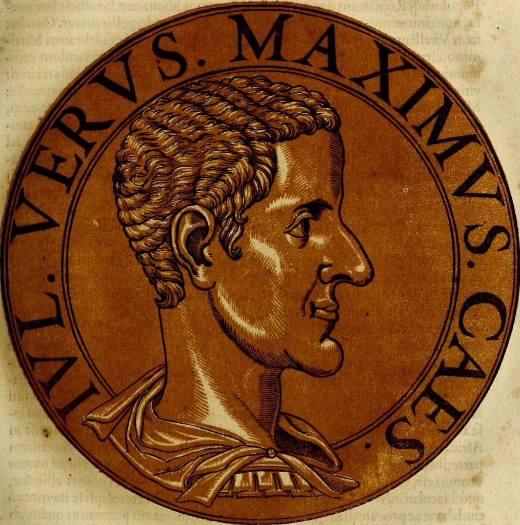 An illustration from Icones imperatorvm romanorvm, ex priscis numismatibus ad viuum delineatae, & breui narratione historicâ, 1645, leaf 84