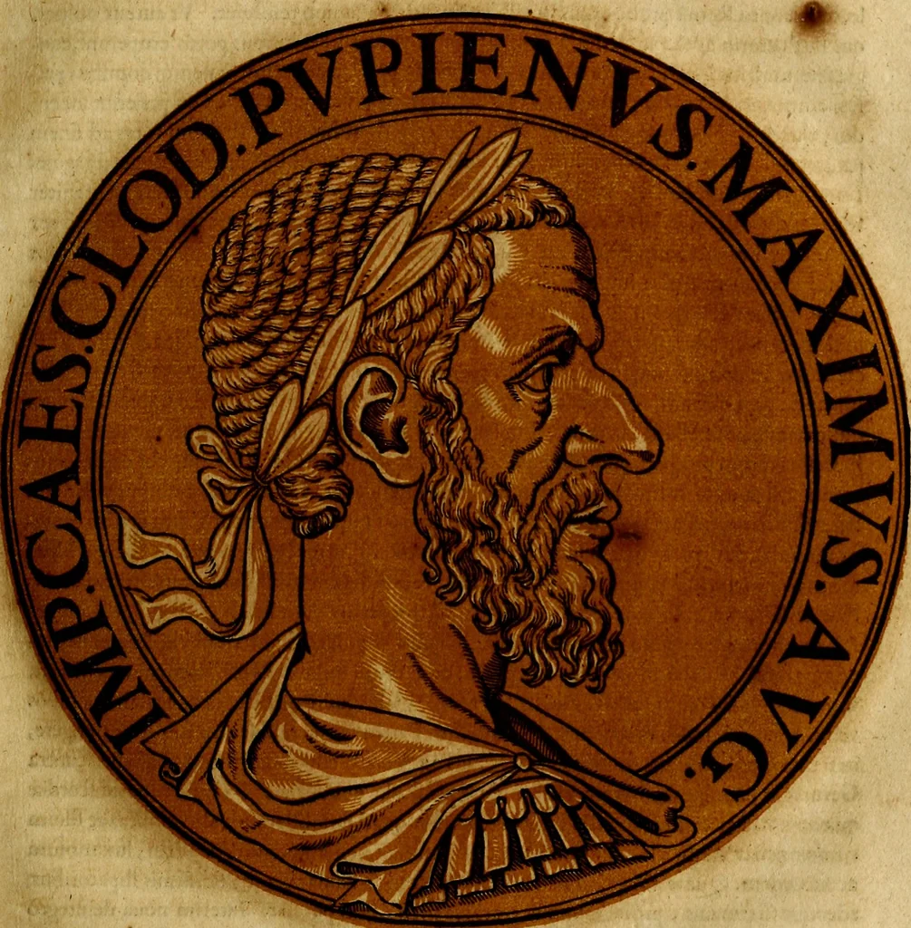 An illustration from Icones imperatorvm romanorvm, ex priscis numismatibus ad viuum delineatae, & breui narratione historicâ, 1645, leaf 88