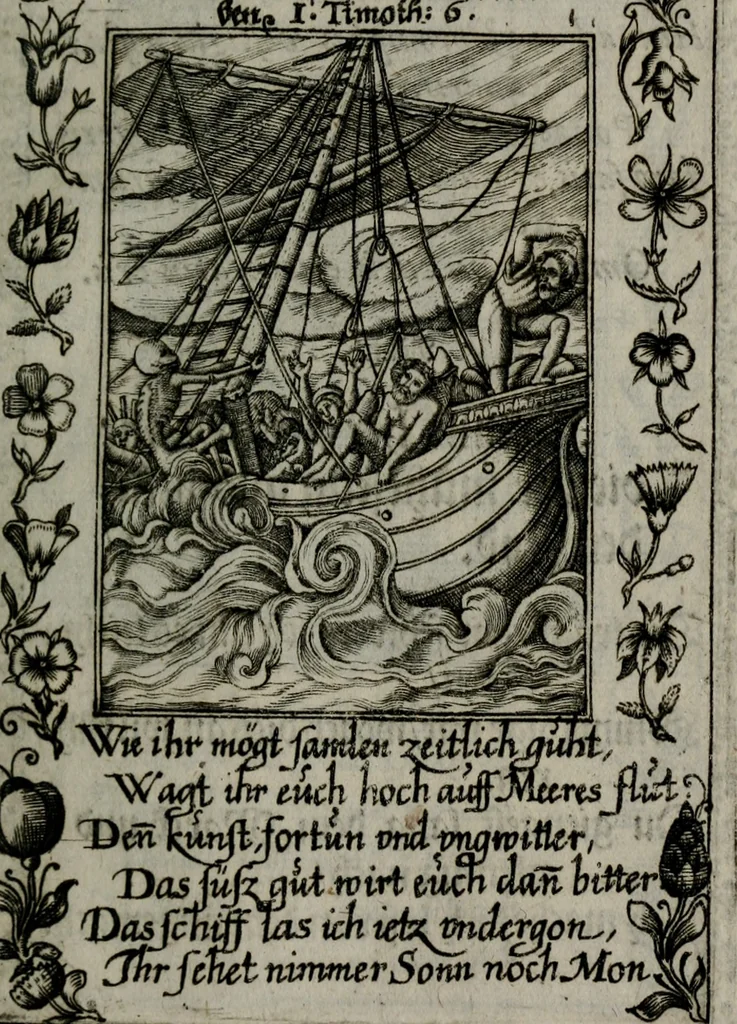 An illustration from Icones mortis : sexaginta imaginibus, totidemq[ue], 1648, leaf 106