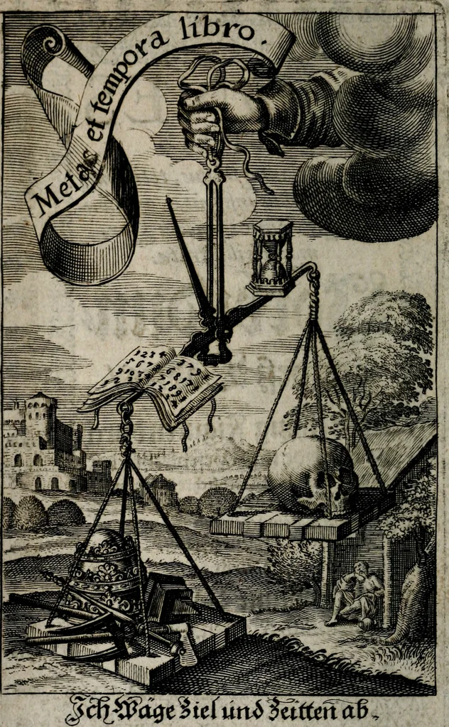 An illustration from Icones mortis : sexaginta imaginibus, totidemq[ue], 1648, leaf 9