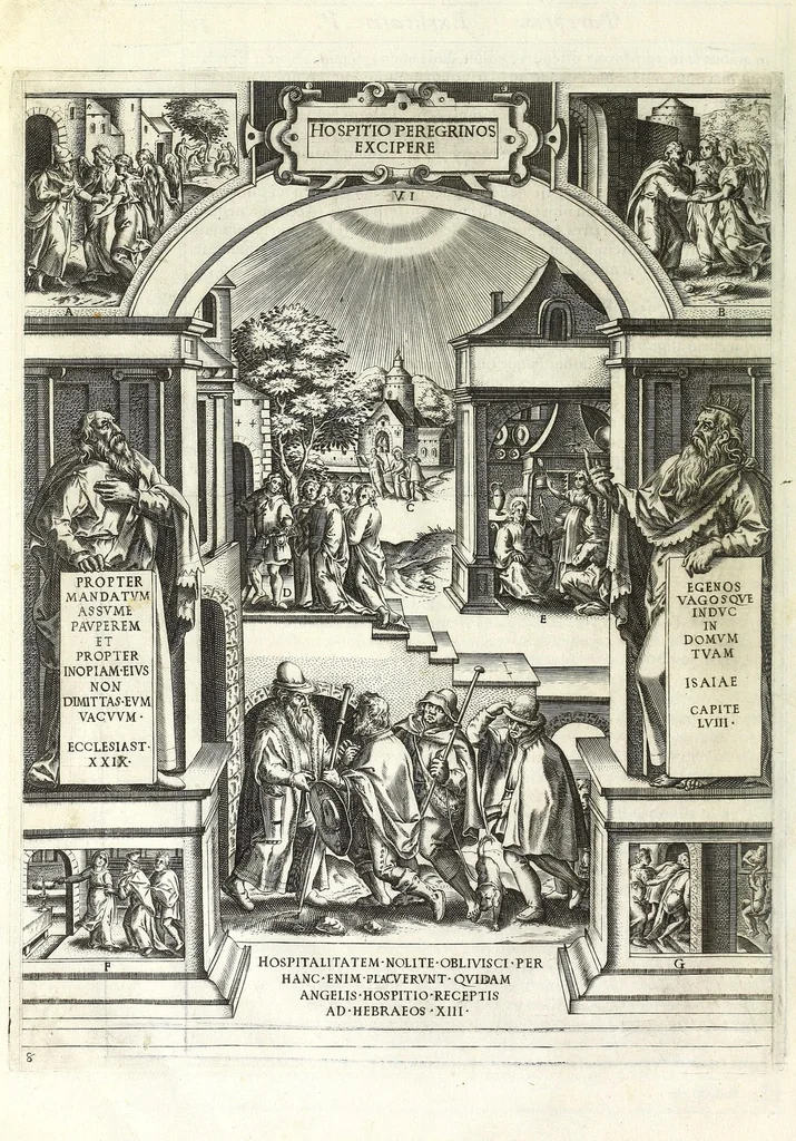 An illustration from Icones opervm misericordiae cvm Ivlii Roscii Hortini sententiis et explicationibvs : pars prior eorvm qvae ad corpvs pertinent, 1586, leaf 64