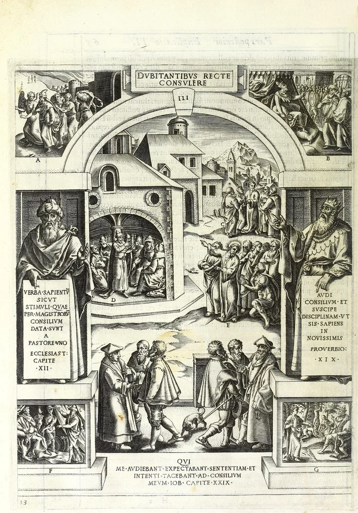 An illustration from Icones opervm misericordiae cvm Ivlii Roscii Hortini sententiis et explicationibvs : pars prior eorvm qvae ad corpvs pertinent, 1586, leaf 96