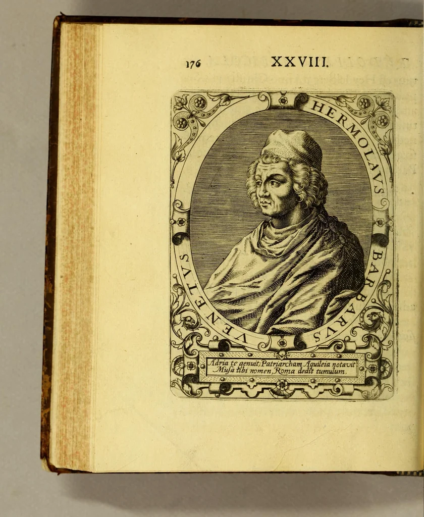 An illustration from Icones quinquaginta virorum illustrium doctrina & eruditione præstantium ad vivum effictæ, : cum eorum vitis, 1597, leaf 180