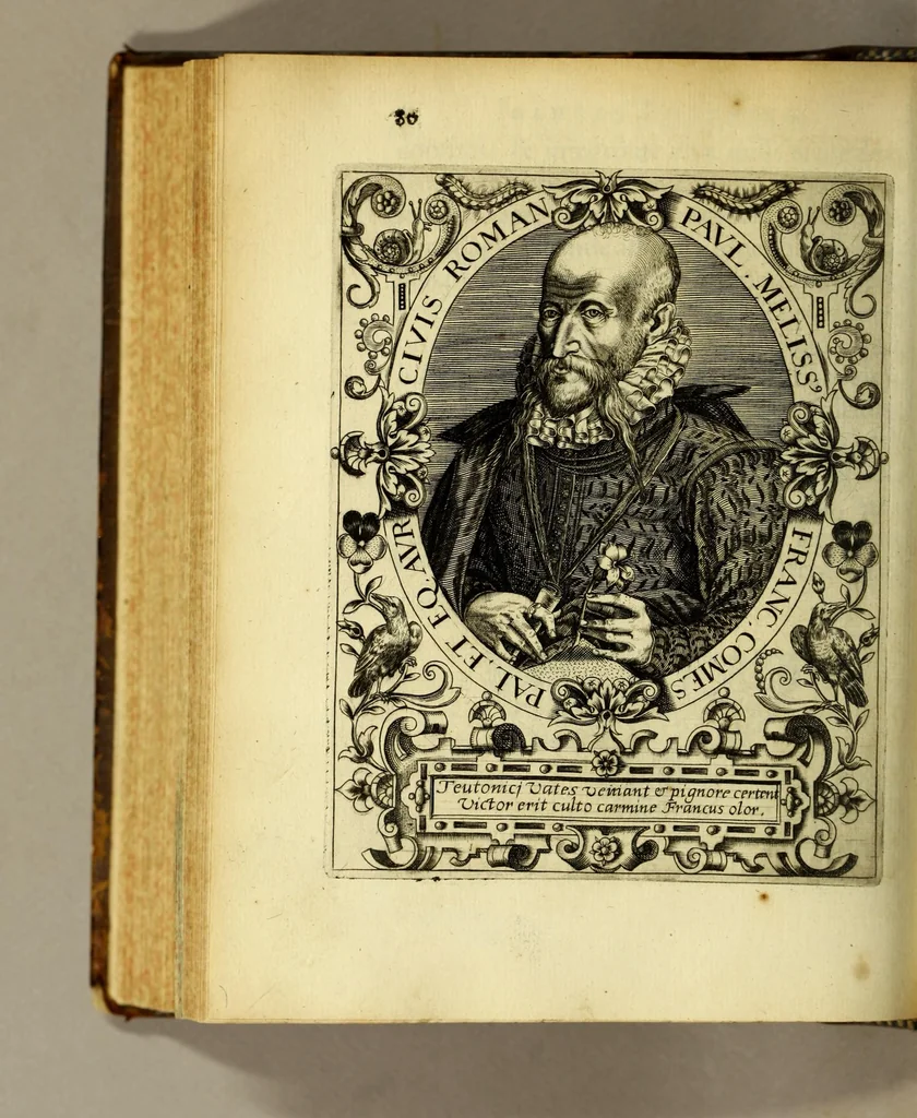 An illustration from Icones quinquaginta virorum illustrium doctrina & eruditione præstantium ad vivum effictæ, : cum eorum vitis, 1597, leaf 384