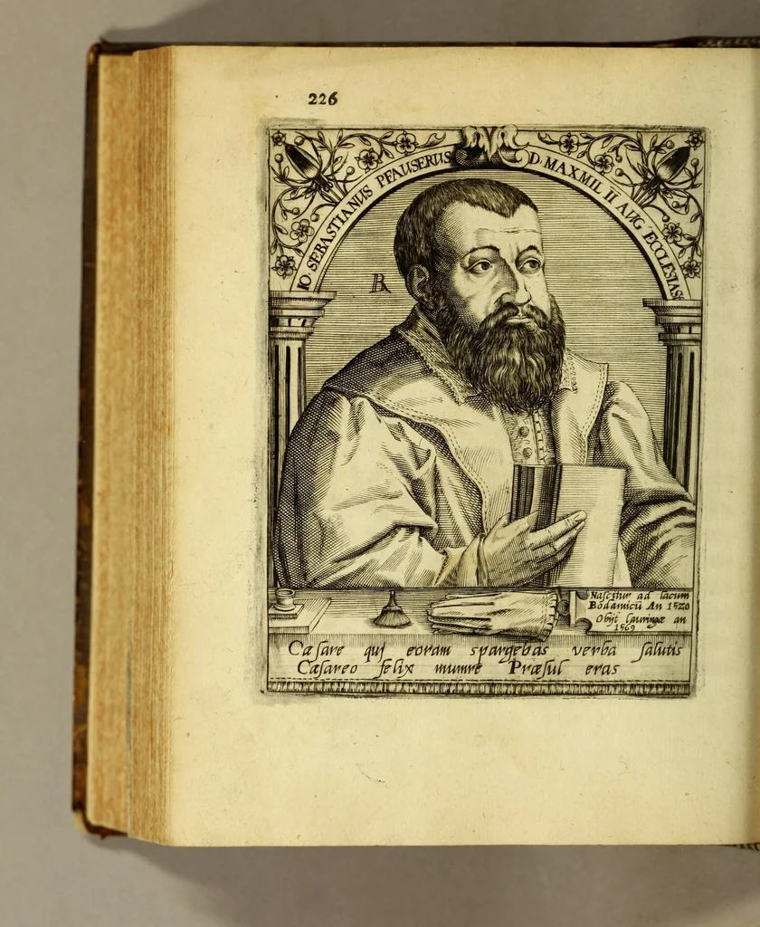 An illustration from Icones quinquaginta virorum illustrium doctrina & eruditione præstantium ad vivum effictæ, : cum eorum vitis, 1597, leaf 526