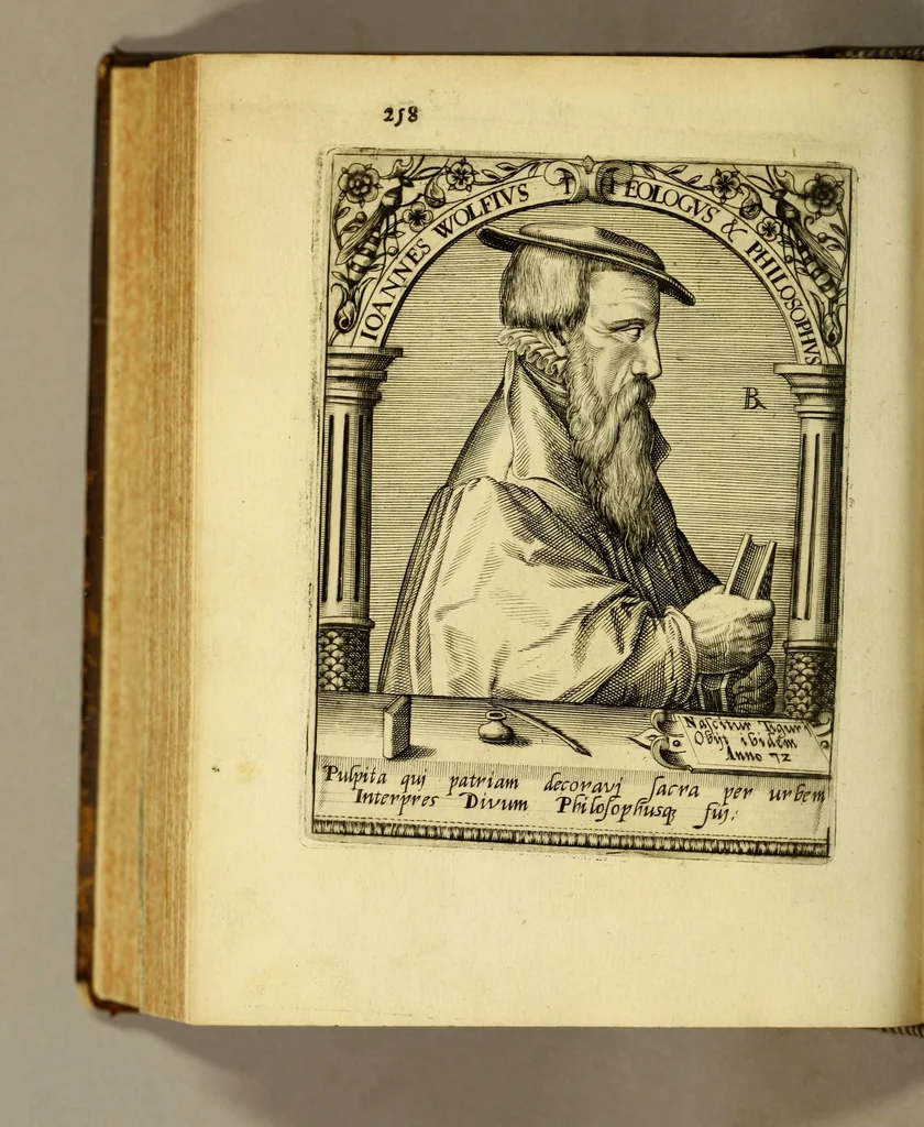 An illustration from Icones quinquaginta virorum illustrium doctrina & eruditione præstantium ad vivum effictæ, : cum eorum vitis, 1597, leaf 564