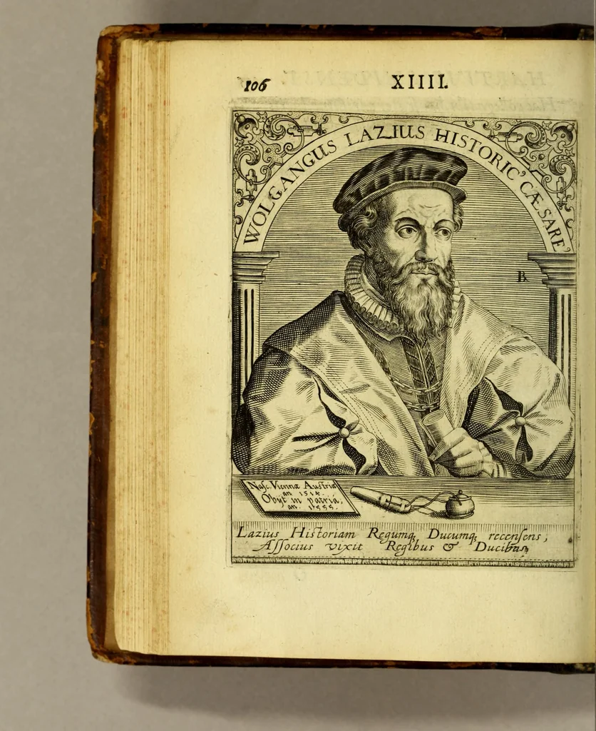 An illustration from Icones quinquaginta virorum illustrium doctrina & eruditione præstantium ad vivum effictæ, : cum eorum vitis, 1597, leaf 118