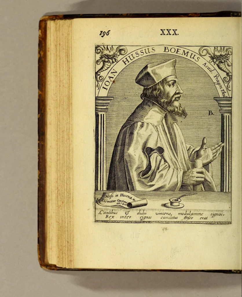 An illustration from Icones quinquaginta virorum illustrium doctrina & eruditione præstantium ad vivum effictæ, : cum eorum vitis, 1597, leaf 208