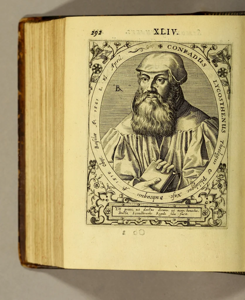 An illustration from Icones quinquaginta virorum illustrium doctrina & eruditione præstantium ad vivum effictæ, : cum eorum vitis, 1597, leaf 648