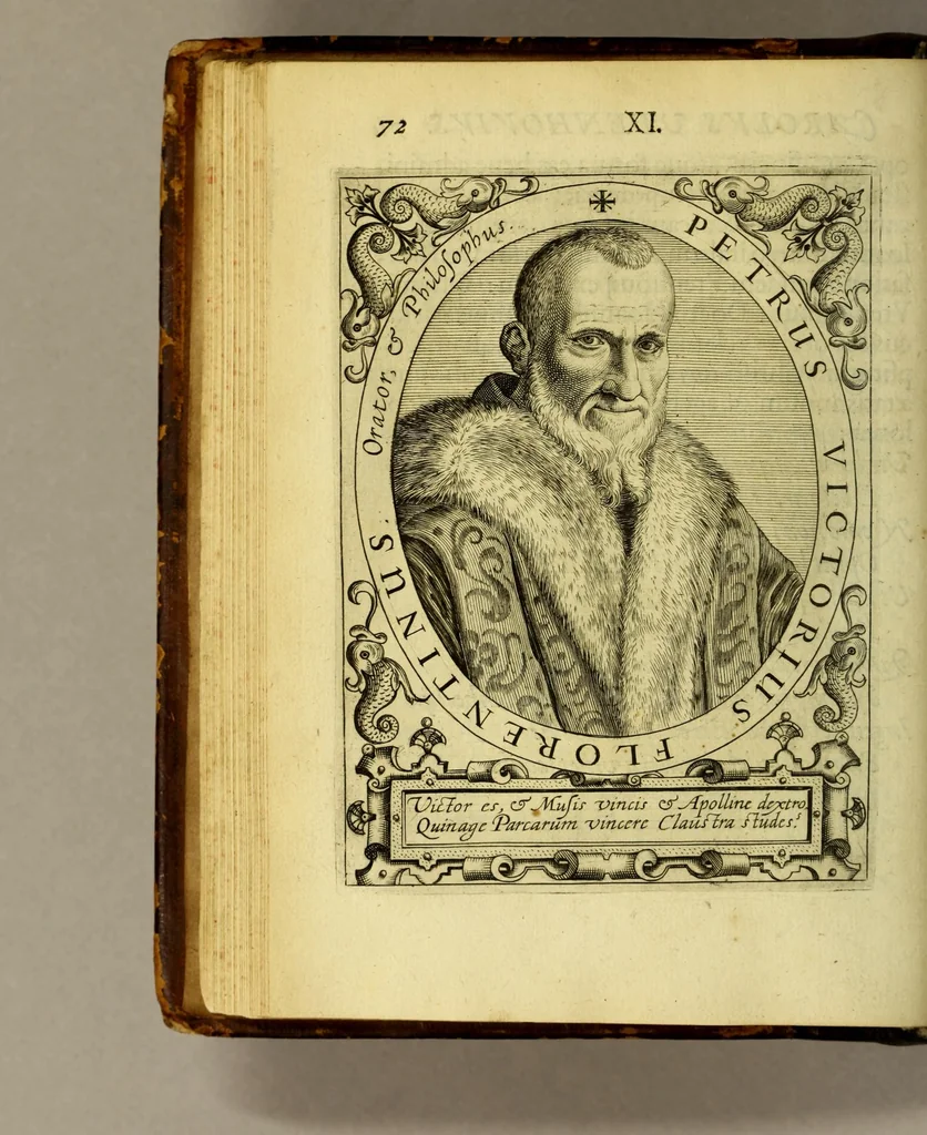 An illustration from Icones quinquaginta virorum illustrium doctrina & eruditione præstantium ad vivum effictæ, : cum eorum vitis, 1597, leaf 84